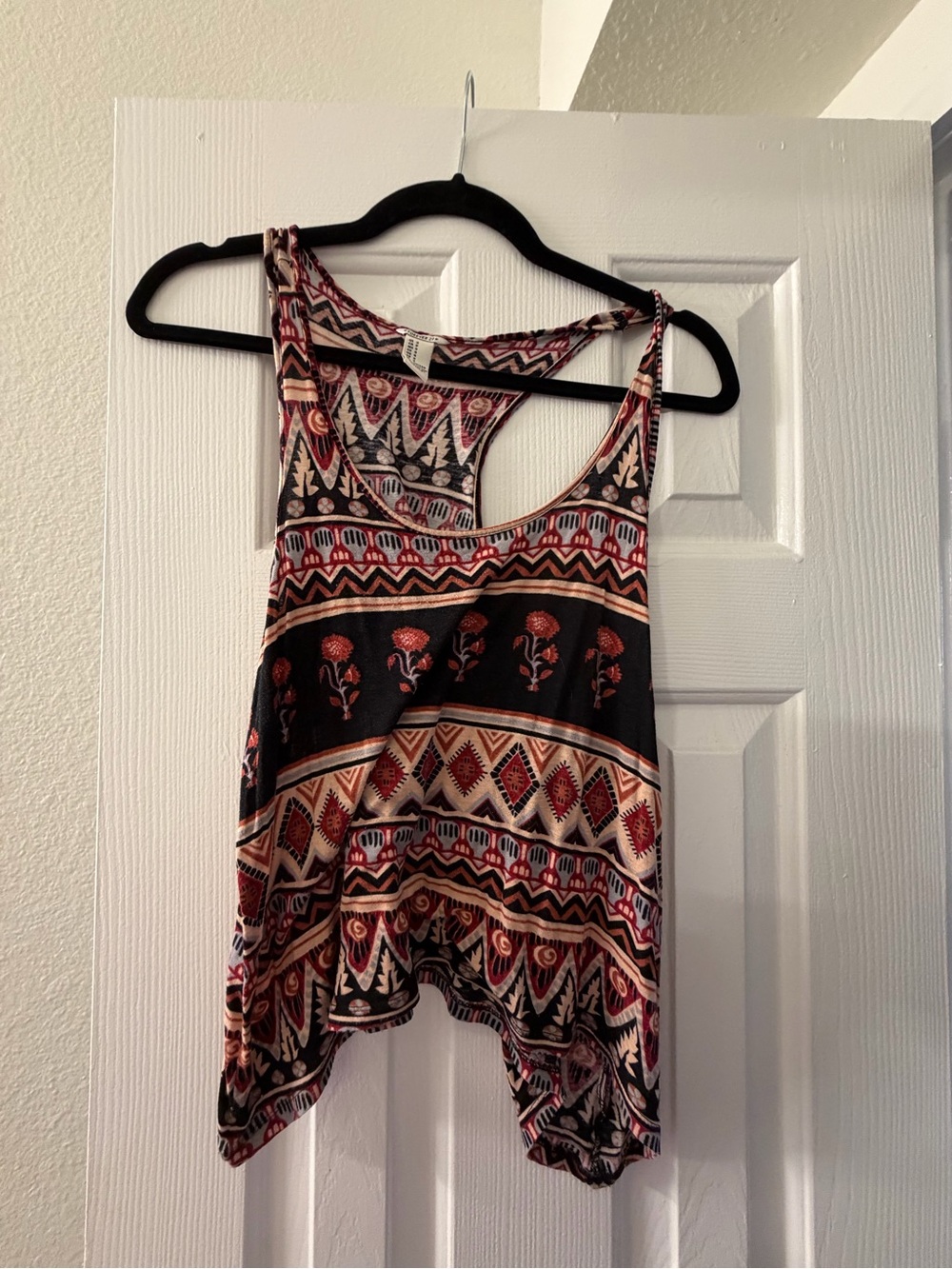 Forever 21 Black & Rust Patterned Racerback Tank